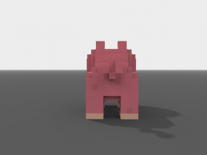 voxel pig low-poly 3D मॉडल