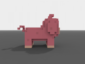 voxel pig low-poly 3D मॉडल