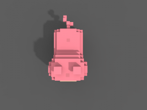 voxel pig low-poly 3D मॉडल