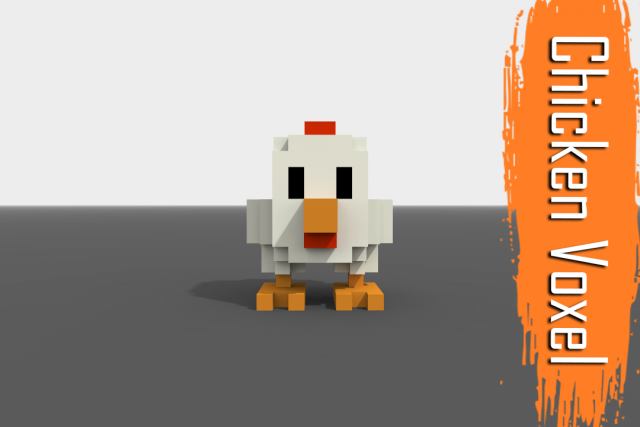 voxel chicken low-poly Modelo 3D .c4d .max .obj .3ds .fbx .stl .blend 