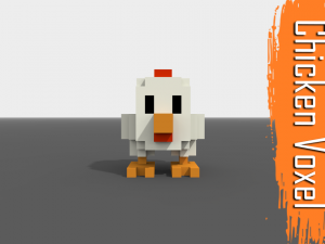 voxel chicken low-poly 3D Model