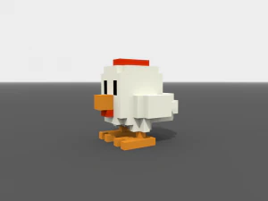 voxel chicken low-poly 3D Model