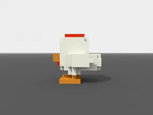 voxel chicken low-poly 3D Model