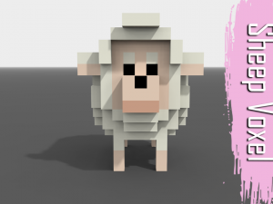 voxel sheep low-poly 3D Model