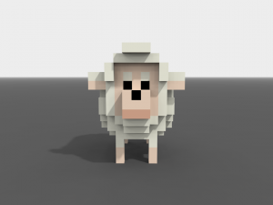 voxel sheep low-poly 3D 모델