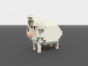 voxel sheep low-poly 3D 모델