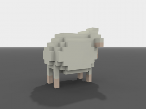 voxel sheep low-poly 3D 모델
