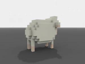 voxel sheep low-poly 3D Model