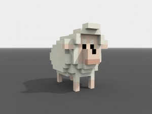 voxel sheep low-poly 3D 모델