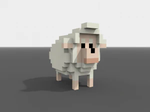 voxel sheep low-poly 3D Model