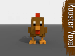 voxel galo baixo poli Modelo 3D