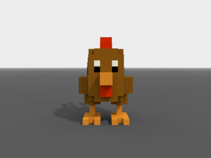 voxel rooster low-poly 3D Model