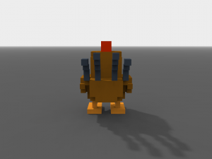 voxel rooster low-poly 3D Model