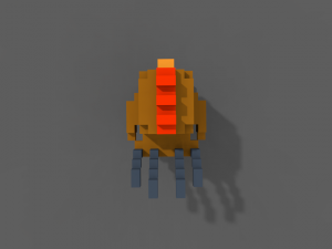 voxel rooster low-poly 3D Model