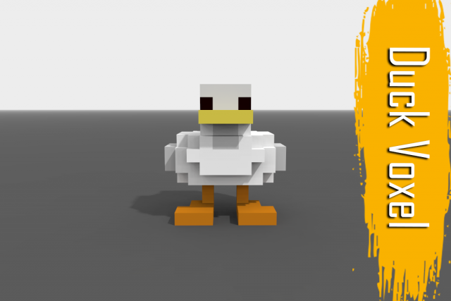 voxel duck low-poly 3D Model .c4d .max .obj .3ds .fbx .stl .blend 