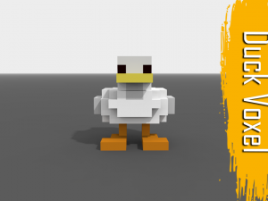voxel duck low-poly 3D मॉडल
