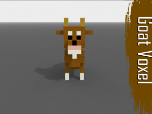 voxel goat low-poly 3D Model