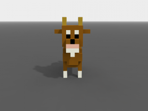 voxel goat low-poly Model 3D