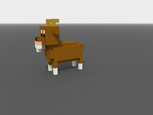 voxel goat low-poly Model 3D