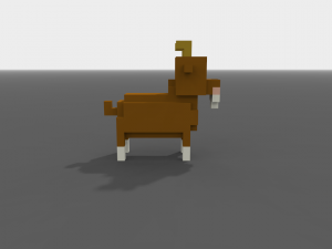 voxel goat low-poly Model 3D