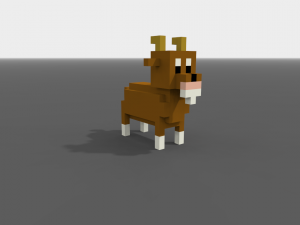 voxel goat low-poly Model 3D