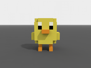 voxel chick low-poly Modelo 3D