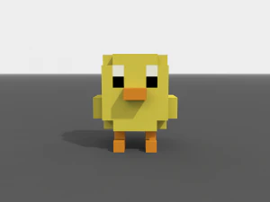 voxel chick low-poly 3D Model