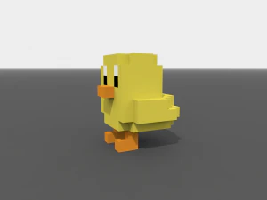 voxel chick low-poly 3D Model