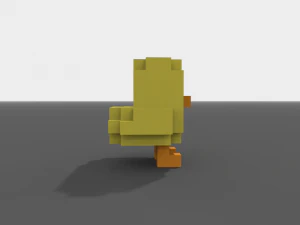 voxel chick low-poly 3D Model