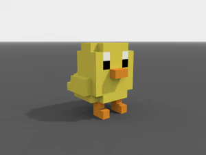 voxel chick low-poly 3D Model