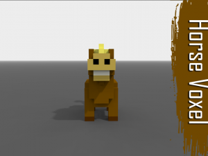 voxel horse low-poly 3D Model