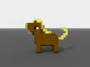 voxel horse low-poly 3D Model