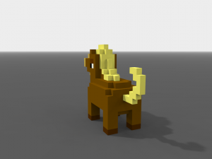 voxel horse low-poly 3D Model