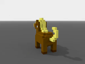 voxel horse low-poly 3D Model
