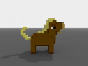 voxel horse low-poly 3D Model