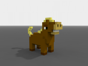 voxel horse low-poly 3D Model