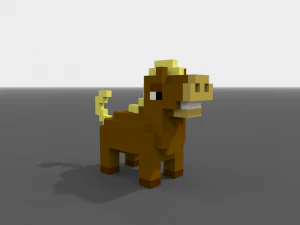 voxel horse low-poly 3D Model