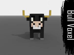 воксельний бик низькополігональний 3D Модель