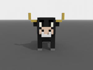 voxel bull low-poly Model 3D