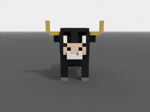 voxel bull low-poly 3D Model
