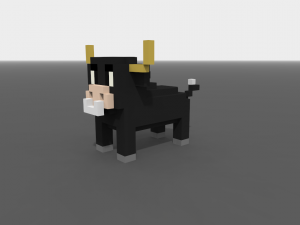 voxel bull low-poly Model 3D