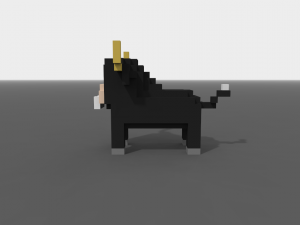 voxel bull low-poly Model 3D