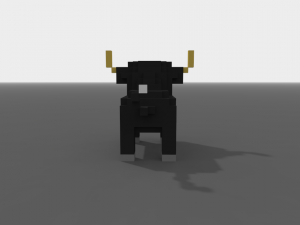 voxel bull low-poly Model 3D