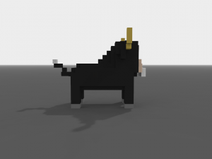 voxel bull low-poly Model 3D