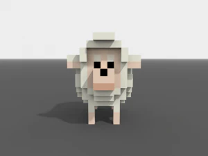pack 10 animaux de la ferme voxels low-poly Modèle 3D