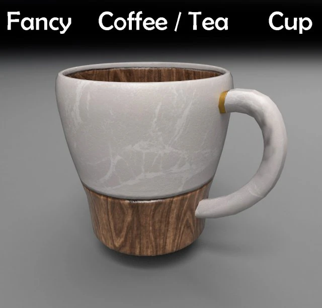 stylish coffee-tea cup 3D Model .c4d .max .obj .3ds .fbx .stl .blend 