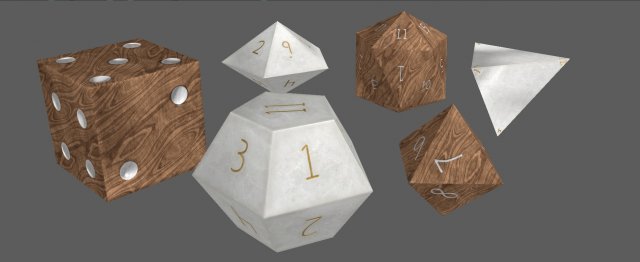 custom dice set 3D Model .c4d .max .obj .3ds .fbx .stl .blend 