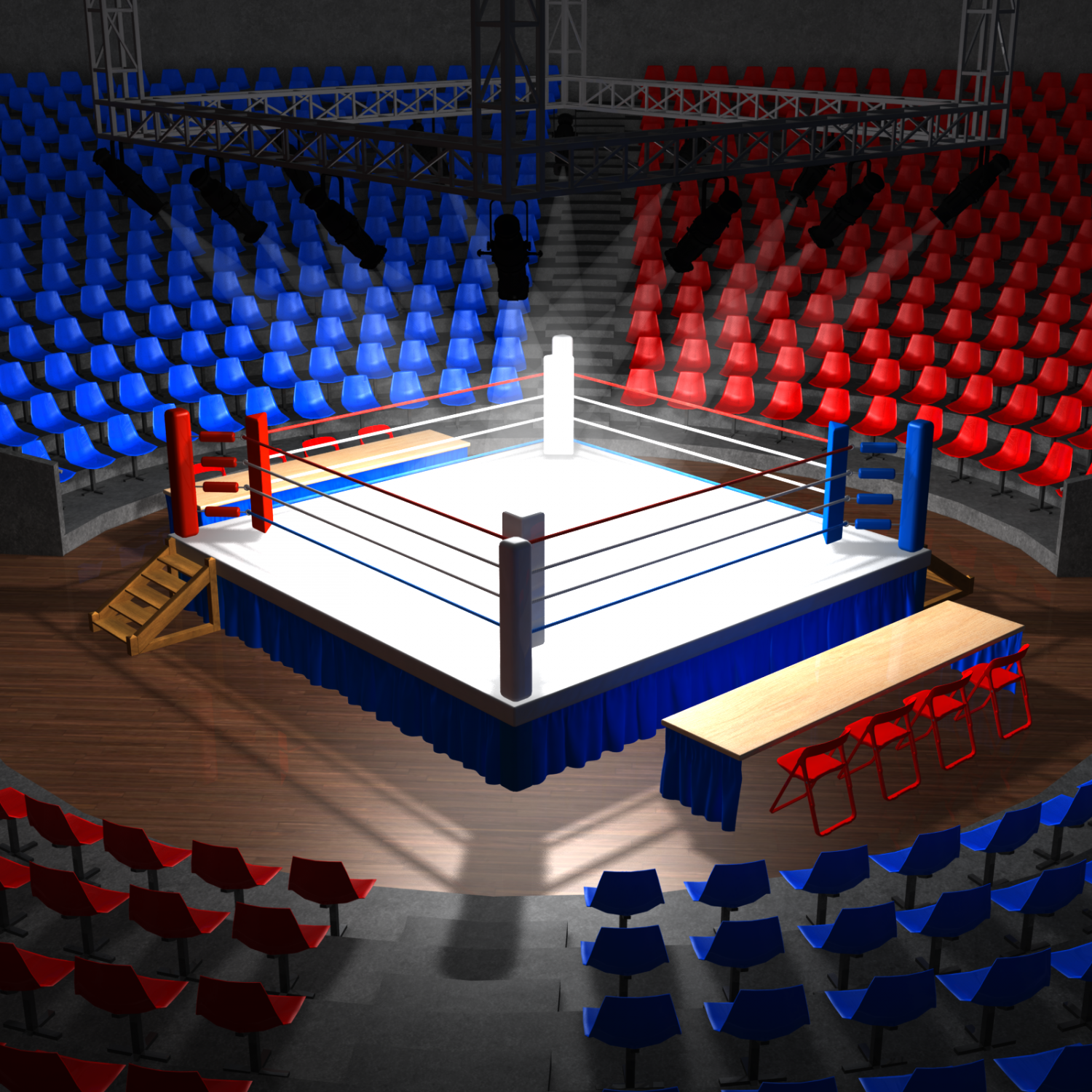 Boxing ring 3D Model in Playground 3DExport