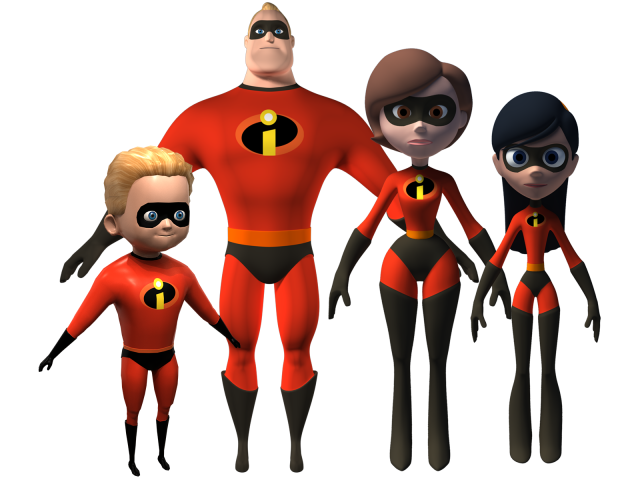 mr incredible family Modelo 3D .c4d .max .obj .3ds .fbx .stl .blend 