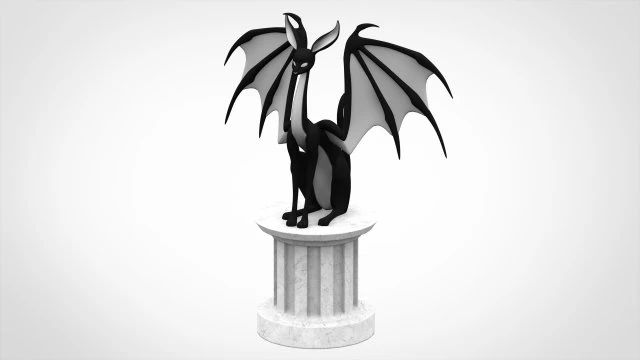 schwarze Sphinx 3D Modell .c4d .max .obj .3ds .fbx .stl .blend 